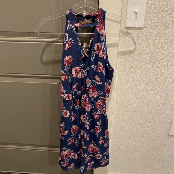 Navy Blue Floral Dress - Picture 2 of 3